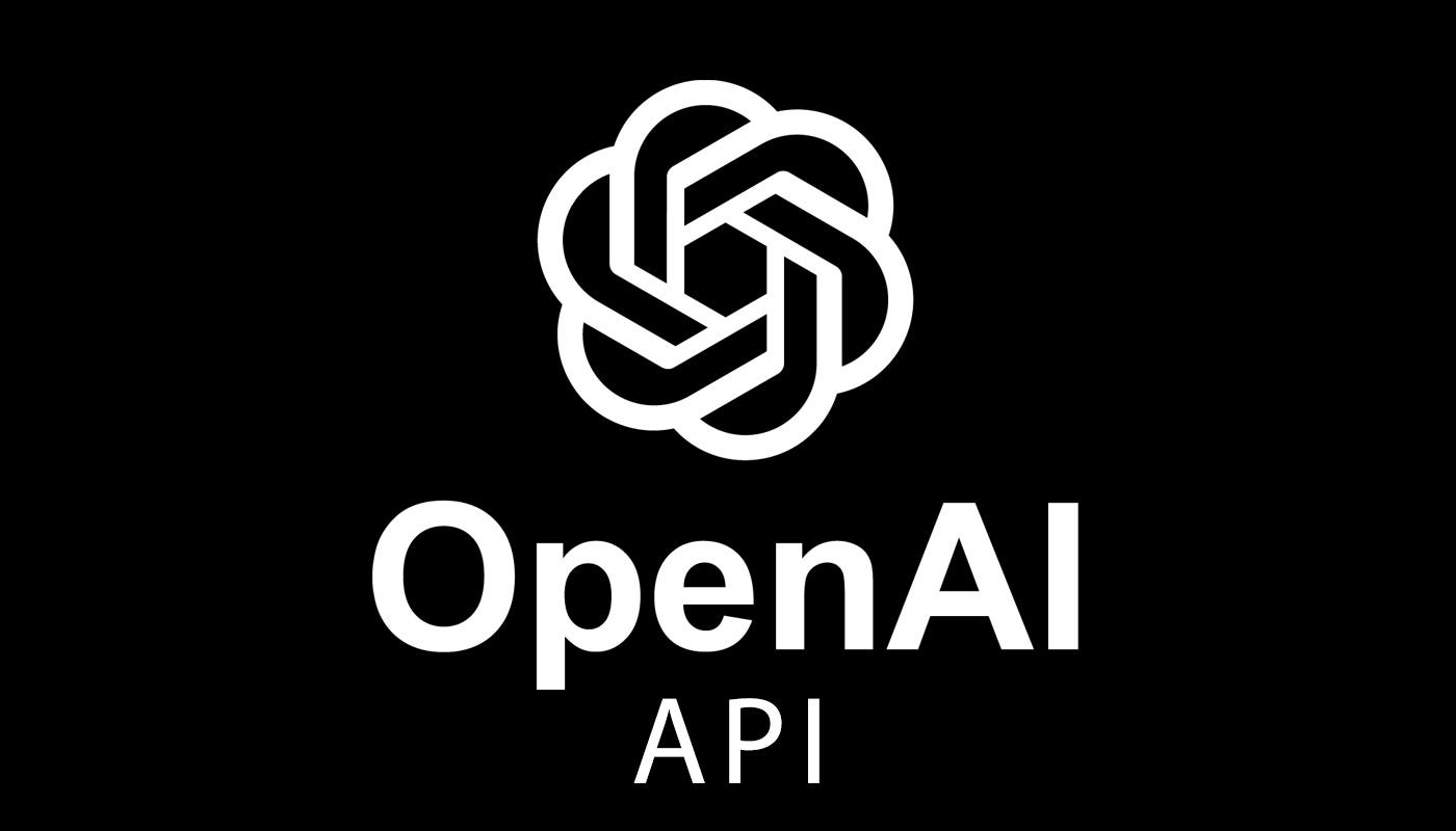 Logo OpenAI API na čiernom pozadí